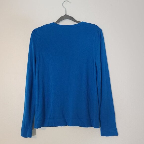 Hobbs London Wool Cashmere Blend Sweater Keyhole Neckline Blue Size Small - Picture 5 of 7
